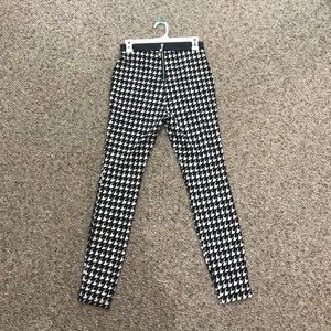 High waisted skinny houndstooth pant